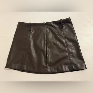Divided H&M Women’s Brown Faux Leather Mini Skirt size 2